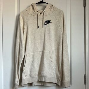 Nike Men's Beige Hoodie with Black Logo